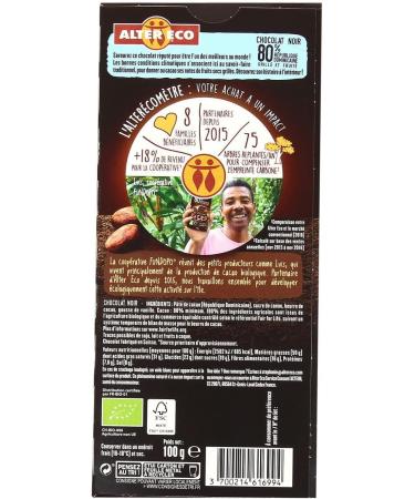  G n rique ALTER ECO - FAIR TRADE - Alter Eco - Fair Trade Dark Chocolate Dominican Republic 80% Organic 100G - 100G - Pack of 3 - Sold as a Pack - Buy Online on GoSupps.com