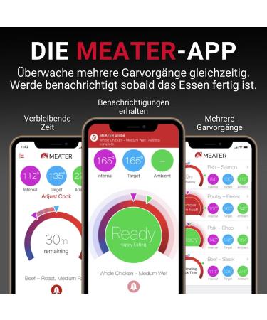 Meater Plus Drahtloses intelligentes Fleischthermometer mit 50m Reichweite f r Ofen Grill & Pfanne | Perfektes Fleischgenuss ber App - Jetzt kaufen! - Buy Online on GoSupps.com