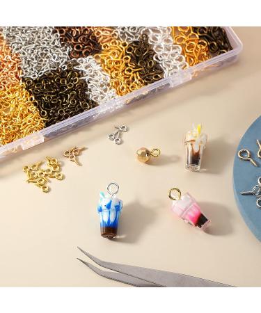 1200 Pieces Screw Eye Pins & Hooks Set for Jewelry Making DIY | Mini Metal Eye Screws in 6 Colors & 3 Sizes (0.16 x 0.32, 0.2 x 0.39, 0.24 x 0.5 Inch) - Multicolor - Buy Online on GoSupps.com