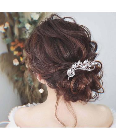 Yheakne Crystal Wedding Hair Comb Silver Rhinestone Hair Comb Barrette Bling Bridal Hair Clips Headpieces Decorative Head Comb Headwear Cz Hair Piece Sparkle Bride Hair Accessories for Women and Girls - Buy Online on GoSupps.com