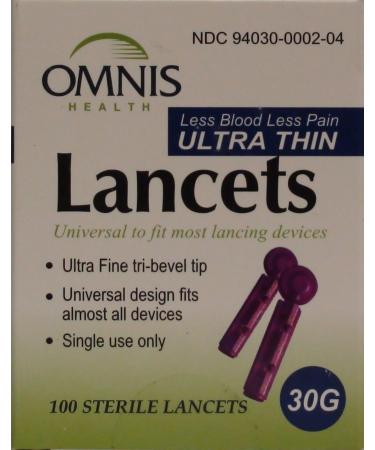 Omnis Ultra Thin Sterile Lancets 30G 100 ea per Box 4 PACK - Total 400 ea - Buy Online on GoSupps.com