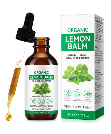 Lemon Balm Extract-Alcohol-Free Natural Organic Lemon Balm Tincture Liquid for Women & Men Helps to Relax 590mg- 2.02 Fl.Oz