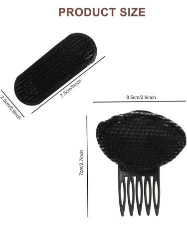 6 Pcs Black Invisible Fluffy Hair Clip Sets Breathable Puff Hair Head Cushion Add Hair Volume Princess Hairstyle Hair Pins Pad for Girls Women - Buy Online on GoSupps.com