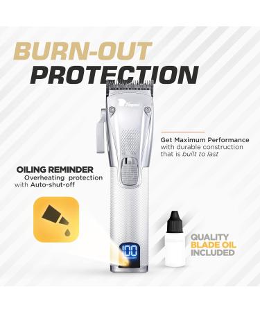 Fagaci Professional Hair Clippers for Barbers - Turbo Cordless Precise Cutting Kit for Men - Maquina de Cortar Cabello in Silver - Buy Online on GoSupps.com