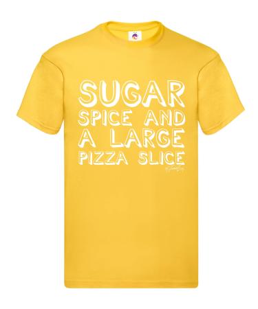 Sugar Spice Pizza Slice Men's T-Shirt 3XL Sunflower