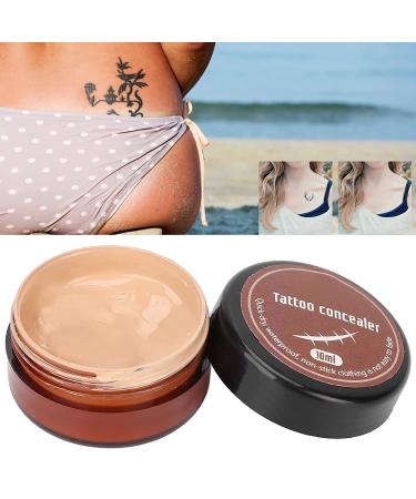Waterproof Tattoo Concealer Cream for Men and Women - Cover Up Skin Marks, Scars, Birthmarks - 10ml Beige 64 Ounce - Buy Online on GoSupps.com