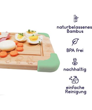 Small Fox Children's Bamboo Board - Non-Slip Animal Alphabet for Fun Learning | Eco-Friendly Gift Box - Green - Buy Online on GoSupps.com