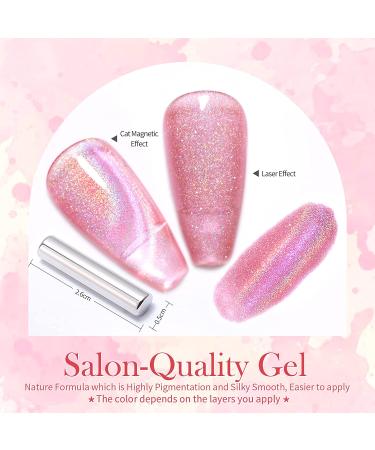 BORN PRETTY 9D Cat Magnetic Gel Nail Polish - Pink Holographic 7ML - Buy Online on GoSupps.com
