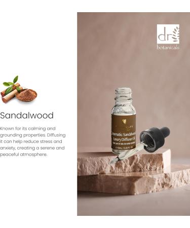 Dr Botanicals Essential Oil Diffuser with Aromatic Sandalwood Luxury Essential Oil | Premium 5 in 1 Ultrasonic Aromatherapy Scented Oil Diffuser Clear Top With Sandalwood Oil - Buy Online on GoSupps.com