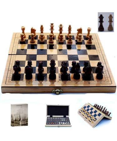 Set L/S Size Foldable Wooden with Magnetic Checkerboard Teaching Book Free for Kids/Children Adults (Color : Wood Size : S) (Wood Small)