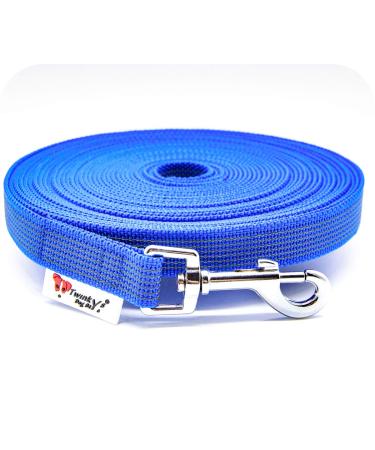 Twinkys Dog Style tow leash dog leash 20 mm wide for dogs up to 50 kg - without hand loop 50 meters blue made in Germany 50 meters blue 20 mm to 50 kg