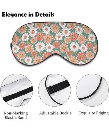 Daisy Flower Pattern Sleep Mask for Women | Adjustable Eye Shades Cover with Elastic Strap - Perfect for Travel & Relaxation - Buy Online on GoSupps.com