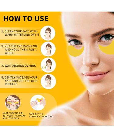 24K Gold Under Eye Patches - 70PCS for Dark Circles Puffiness & Wrinkles - Eye Gel Masks for Men & Women - Effective Puffy Eyes Treatment - Buy Online on GoSupps.com