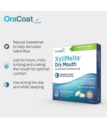 XyliMelts Discs for Dry Mouth Mild Mint 80 ea - Pack of 1 | Fast Relief from Dry Mouth - Buy Online on GoSupps.com