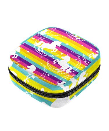 Unicorn rainbow star first period kit for girls tampon panty lores menstruation bag breastfeeding documents with zipper sanitary collector napkin bag organizer multicolored