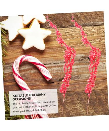 Zerodeko 3 pcs household Foam Christmas red fruit artificial Holiday Berries Crafts Accessories decorate red home decor holly christmas berry spray branch christmas tree Red 40X5CM - Buy Online on GoSupps.com
