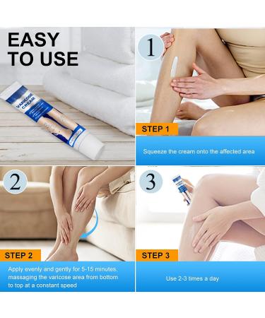 Varicose Veins Cream for Natural Treatment - Strengthen Capillary Health, Improve Blood Circulation - 20g - Buy Online on GoSupps.com