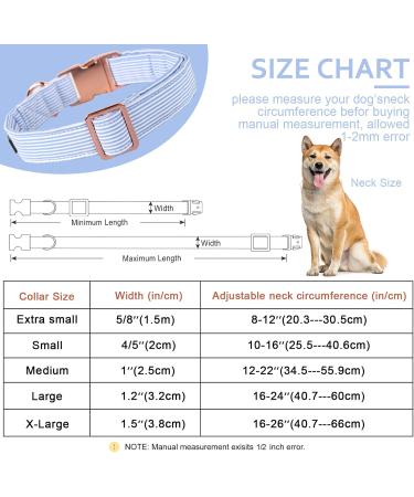 Unique Adjustable Dog Collar & Leash - Blue Stripes for Small Medium & Large Pets | International Shipping - Buy Online on GoSupps.com