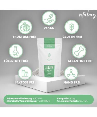 VITABAY Zeolith Powder 1000g - 95% Clinoptilolith - Ultra-Pure Natural Zeolite Powder for Detox & Health - Buy Online on GoSupps.com