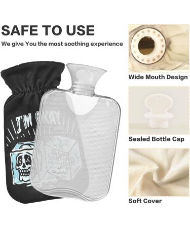 Naanle Ice Skull Heating Bottle - 2L Transparent Hot Water Bottle for Pain Relief & Heat Therapy | Hand & Foot Heating Bags - Buy Online on GoSupps.com
