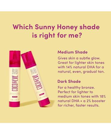 Coco & Eve Sunny Honey Dark Bronzing Face Drops - Hydrating Hyaluronic Acid Self Tanner (1 fl oz) - Buy Online on GoSupps.com
