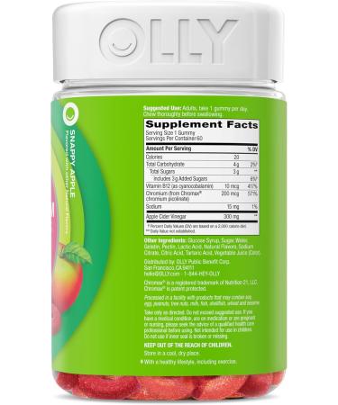 OLLY Metabolism Gummy Rings Metabolism and Cellular Energy Chewable Supplement * Apple Cider Vinegar Vitamin B12 Chromium Picolinate Apple Flavored 60 Day Supply - 60 Count 60 Count (Pack of 1) - Buy Online on GoSupps.com