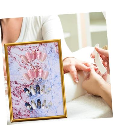 minkissy 1pc nail display board magnet frames Manicure Holding Frame Display Polish Board fake magnet display board for magnets Nail Art Holding Rack magnetic wooden pallet sample holder 30.5x21.5cm Golden - Buy Online on GoSupps.com