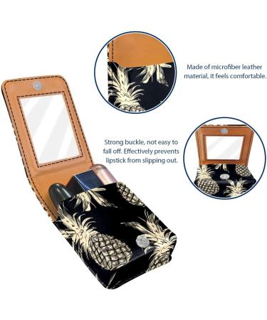 Travel Lipstick Organizer Case - Portable Makeup Bag with Mirror | Black White Graffiti Pineapple - Perfect for International Shipping - Buy Online on GoSupps.com
