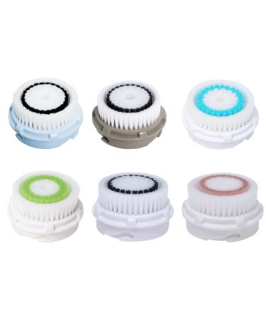 Poweka replacement brush heads Compatible with Clariso-Nic Mia & Mia 2 Pro Plus facial massage device facial cleaner brush head for pore care 6 pieces.