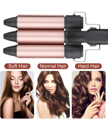 3 Barrel Hair Waver Curler 25MM - Rose Gold Mermaid Curling Wand - Buy Online on GoSupps.com