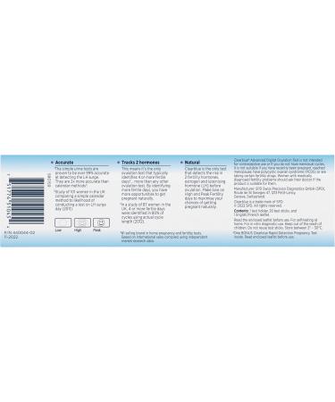 Clearblue Advanced Digital Ovulation Test Kit Plus Bonus Rapid Detection Pregnancy Test 20 Ovulation Tests & 1 Pregnancy Test 20 count (Pack of 1) - Buy Online on GoSupps.com