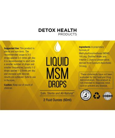 Organic Liquid MSM Detox Health Product 4 oz - With Vitamin C - 100% Sterile Vegan Formula - All Natural - Buy Online on GoSupps.com