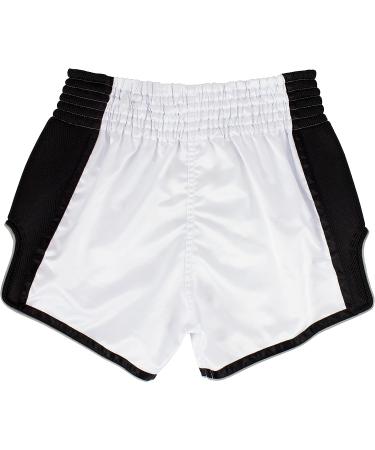 Faitex Slim Cut Muay Thai Boxing Shorts - White (Large) - Buy Online on GoSupps.com
