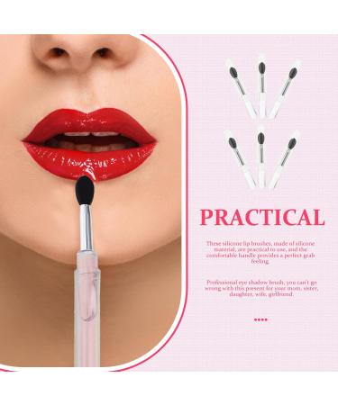 6pcs Silicone Lip Mask Brush Set - Perfect Lipstick & Balm Applicator Tool for Flawless Makeup - Black - Buy Online on GoSupps.com