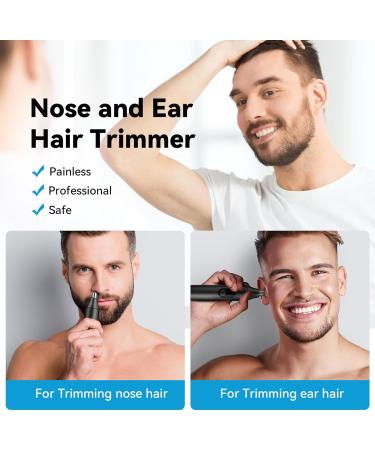 Nose Hair Trimmer for Men & Women | Rechargeable Painless Ear & Eyebrow Clippers | Dual Edge Blades Grooming Kit - Electric Beard & Body Care - Buy Online on GoSupps.com