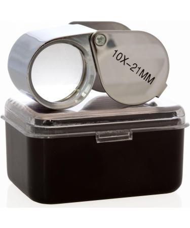 10x Glass Jeweler Loupe Loop Eye Magnifier - Metal Body Silver (10x21mm) - Buy Online on GoSupps.com