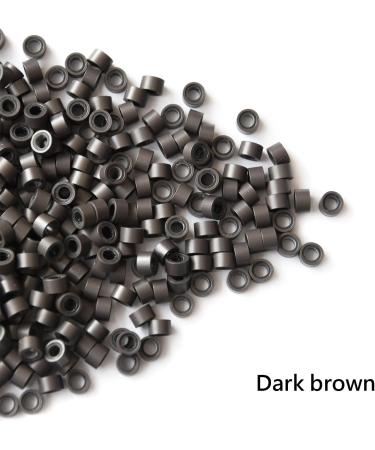500pcs Dark Brown Silicone Micro Rings Links Beads for Hair Extensions | 5.0X3.0X3.0mm - Buy Online on GoSupps.com