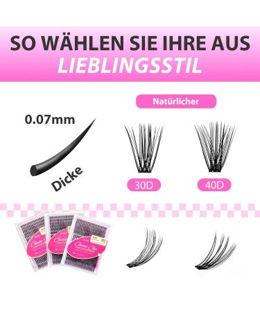 Calailis Individual Eyelash Extensions - 280 PCs DIY Cluster Eyelashes | 0.07-30D + 40D D Curl Volume Lashes at Home - Buy Online on GoSupps.com