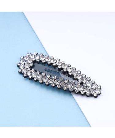 Wendalern Boho Crystal Hair Clips Barrette Rhinestone Snap Hairpin Headpiece Black Geometric Barrette Clips Sparkling Crystal Hair Pins Decorative Hair Accessories for Women and Girls - Buy Online on GoSupps.com