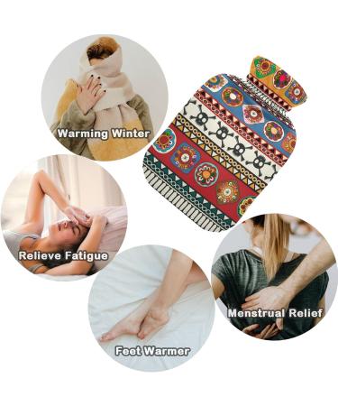 Naanle Hot Water Bottle - Ethnic Strip Skull Design | 1L Heat & Cold Therapy for Pain Relief | Transparent Bed & Palm Warmer - Buy Online on GoSupps.com