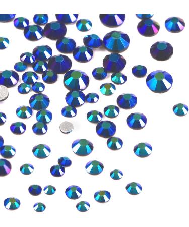 Jollin 3456pcs Flatback Rhinestones Glass Charms Diamantes Gems Stones for Nail Art 6 Size ss4 ss12 Jet AB - Buy Online on GoSupps.com