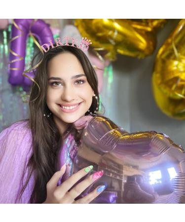 Atoden 30th Birthday Decorations for Her Pink Dirty 30 Birthday Headband Princess Tiara Queen Crown 30th Birthday Gifts for Her Party Happy Birthday Accessories for Women Girls Pink - Dirty 30 - Buy Online on GoSupps.com