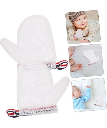 minkissy 2 Pairs Anti-eating Gloves Items Finger Sucking Guard Nail Biting Treatment Pacifier Thumb Sucking Stop for Infant Thumb Breathable Girl Child Nylon White Thing - Buy Online on GoSupps.com