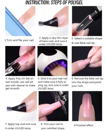Nail Extension Gel 15ml Poly False Nail Nude Pink Builder for Beginners - Crystal Polygel for French Manicure Women (#04 Nude Pink) - Buy Online on GoSupps.com