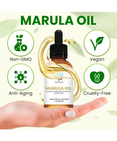 OnPoint Organic Marula Facial Oil - Cold-Pressed Vegan Anti-Aging Moisturizer | Gluten-Free Ultimate Skin Hydration (30 mL - Buy Online on GoSupps.com