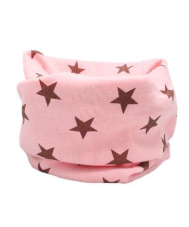 Kids Boys Girls Cotton Multi Use Neck Warmer Scarf Hat Bandana Pink Brown Stars