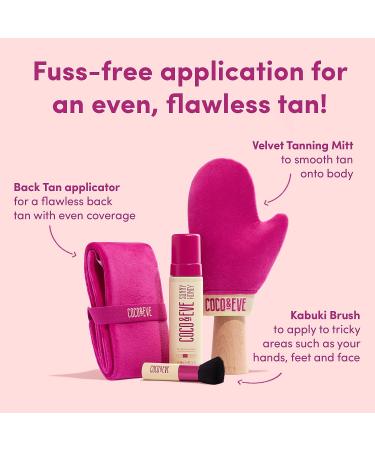 Coco & Eve Bali Bae Self Tan Set (Ultra Dark) - All Natural Sunless Tanning Mousse & Instant Lotion with Mitt, Brush, and Back Applicator - Buy Online on GoSupps.com