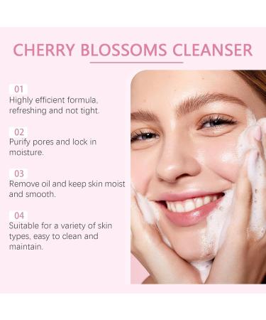 Cherry Blossom Hydrating Facial Cleanser - Deep Clean Moisturize Oil Control & Anti-Tightness Daily Face Wash For Soft & Refreshed Skin(1PCS) - Buy Online on GoSupps.com