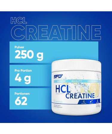 Buy SFD Kreatinhydrochloride Powder with Taurine - Sugar-Free Pre-Workout Supplement for Muscle Performance & Recovery - 250g Lemon Flavor - International Shipping Available - Buy Online on GoSupps.com