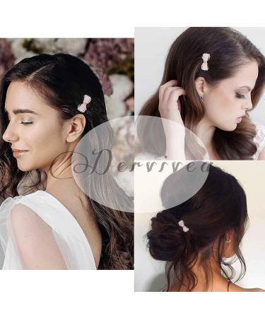 Dervivea Tiny Pearl Bow Hair Comb Gold Crystal Side Comb Clip Hairpiece Wedding Bowknot Hair Comb Bridal Pearl Hair Comb Decorative Hair Accessories for Women and Girls Headdress - Buy Online on GoSupps.com